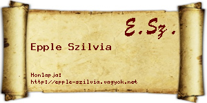 Epple Szilvia névjegykártya